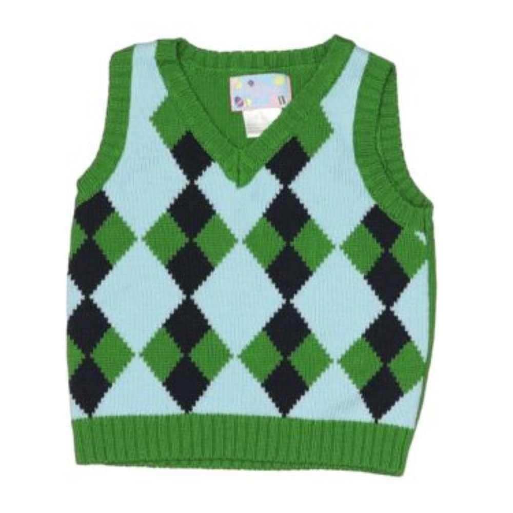 Cre8ions Argyle green Sweater Vest 3T
